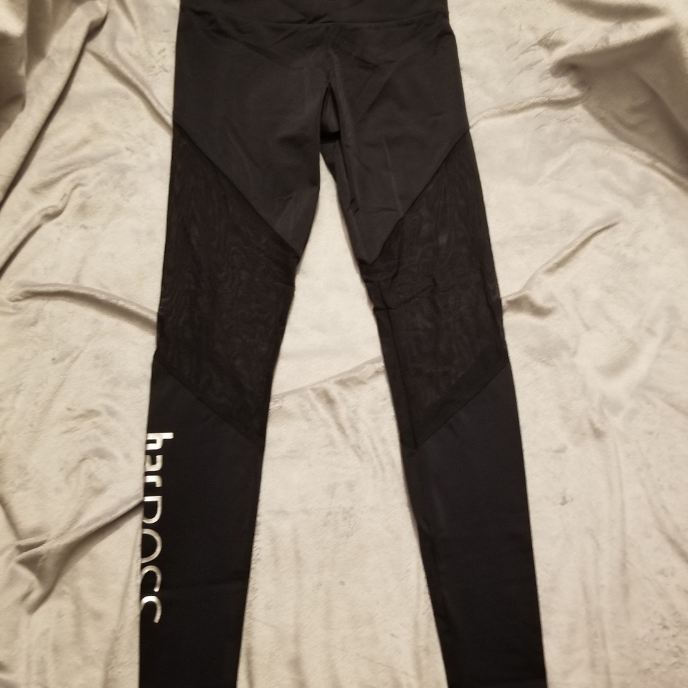 Onzie Bar Boss blk mesh cut in leggings Sz XS